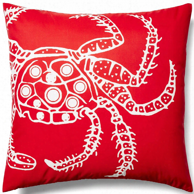 Crab Red Outdoor Pillow Design By Allem Studio