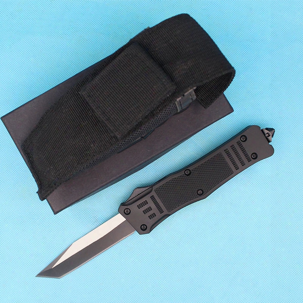 Custom Knives - Large Size Black 616 Combat Troodon Auto Tactial Knife 440c Sincere Edge Tanto Titanium Blade Outdoor Survival Gear Edc