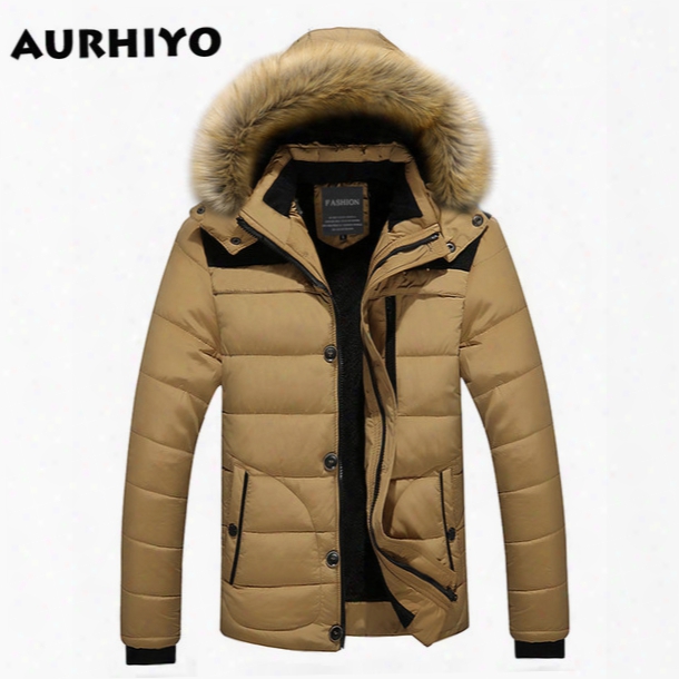 Fall-w102 2016 Men Winter Jackets Coats Warm Down Jacket Outdoor Hooded Fur Mens Thick Faux Fur Inner Parkas Plus Size Famous Brand