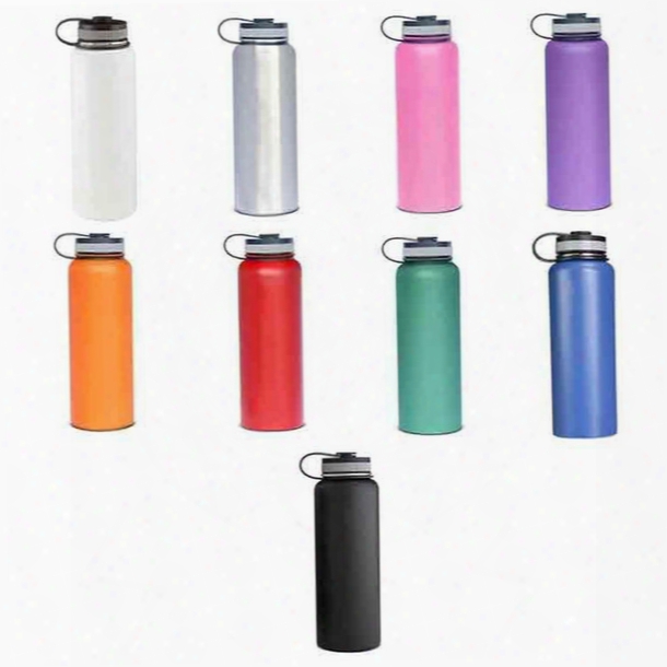 Hot Outdoor Water Bottle 40oz 18oz 32o Z Insulated 304 Stainless Steel Water Bottle Wide Mouth Big Capacity Travel Water Bottles