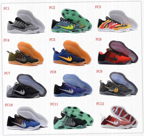 Kobe 11 Xi Low Basketball Shoes Bryant Kobe 11 Elite Running Shoes Kb Xi Retro Weaving Sports Casual Sneakers Shoes Kobe Boots 43colors