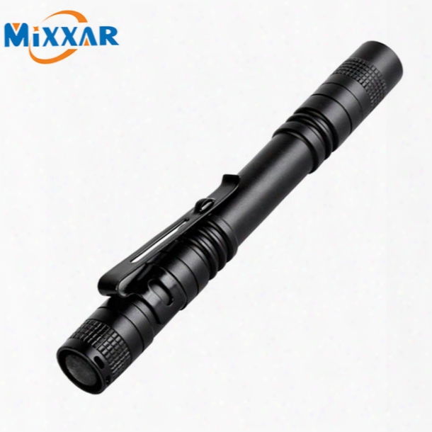 Led Flashlight Outdoor Pocket Portable Torch Lamp 1 Mode 300lm Pen Light Waterproof Penlight With Pen Clip