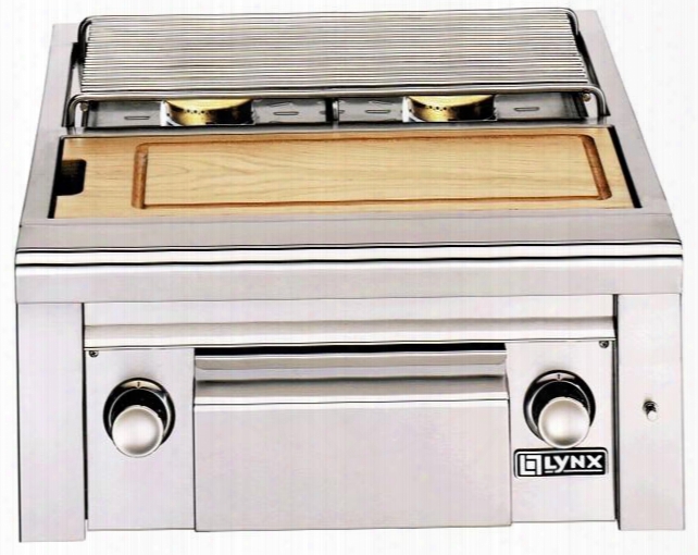 Lsb2pc-1 15 000 Btu Liquid Propane Built-in Double Side By Side Burners With Maple Cutting Board And Drawer Hot Surface Ignition