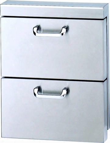 Ludxl-1 17" Professional Built-in Outdoor Double Utility Drawer With Stainless Steel Rollers And 5" Offset