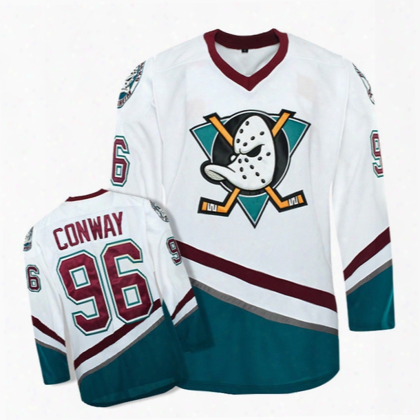Men&#039;s High Quality Mighty Ducks Movie Jersey #96 Charlie Conway Hockey Jersey M, L, Xl,xxl, 3xl White And Blue Athletic Outdoor Apparel