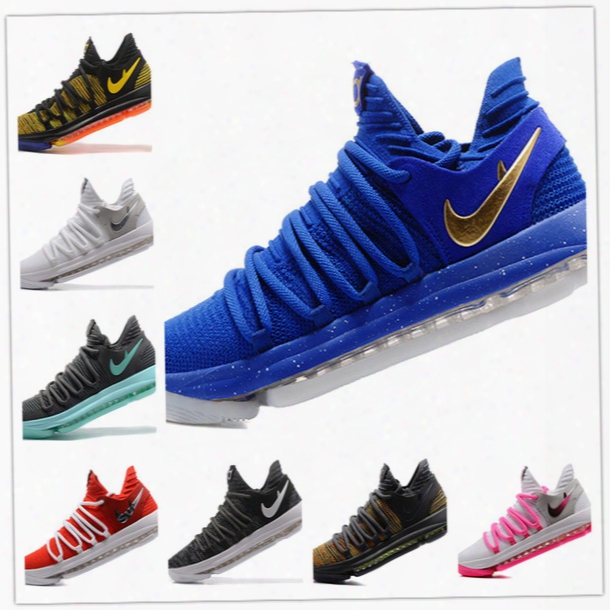 New Air Kd Basketball Shoes 2017 Top Quality Kd 10 Peach Jam Oreo Be True University Red White Chrome Outdoor Sports Shoes