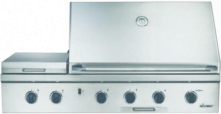 Obs52ng Discovery 52" Built-in Gas Grill With 2-20 0000 Btu "u" Shaped Burners Sear Burner Infrared Rotisserie System Halogen Lights And 2 Integrated Side