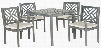 Bradbury 5 Piece Dining Set in Grey design by Safavieh
