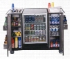 CartOSRC Serving Cart (Stainless Steel) w/ Outdoor Glass Door Refrigerator - Approved For Outdoor