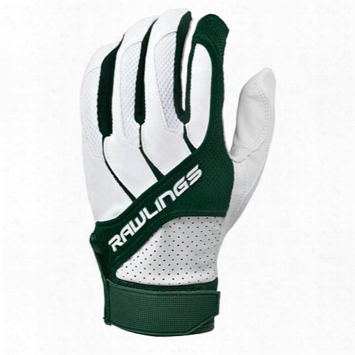 Rawlings Bgp1150t-dg-88 Adult Batting Gloves Dark Green, Size Small