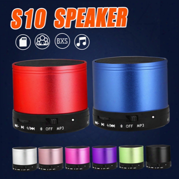 S10 Bluetooth Speaker Outdoor Speakers Handfree Mic Stereo Portable Speakers Tf Card Call Function Dhl Free Shipping No Logo In Retail Box