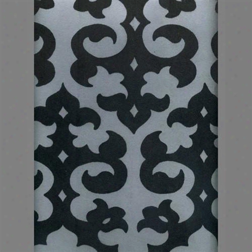 Sample Of Black & Silver Matte Grill Velvet Flocked Wallpaper By Burke Decor