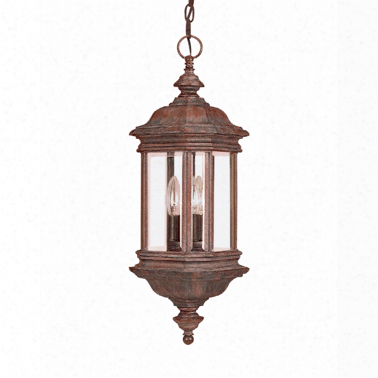 Sea Gull Lighting 6637-08 Hlil Gate 3-light Outdoor Pendant Rust Patina Finish