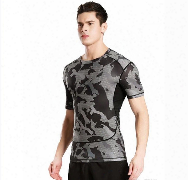 Short - Sleeved Fitness Clothes Men &#039;s Sports Outdoor Camouflage Uniforms Dry Clothes Basketball Running T - Shirts