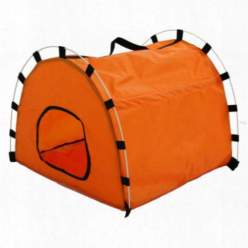 Skeletal Outdoor Travel Collapsible Pet House Tent, Orange, One Size