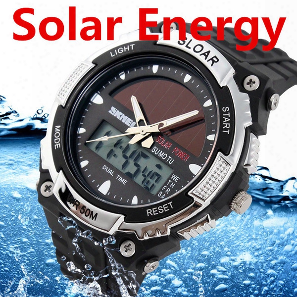 Skmei 5a Tm Watch Outdoor Sport Watches Solar Power Led Digital Quartz Waterproof 50m Pu Watchband Abs Shell For Mens Women China
