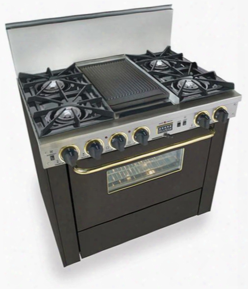 Ttn-325-7sw 36" Freestandign Dual Fuel-natural Gas Range With 4 Open Burners 3.69 Cu. Ft. Conveection Oven Self Cleaning Double Sided Grill/griddle 240