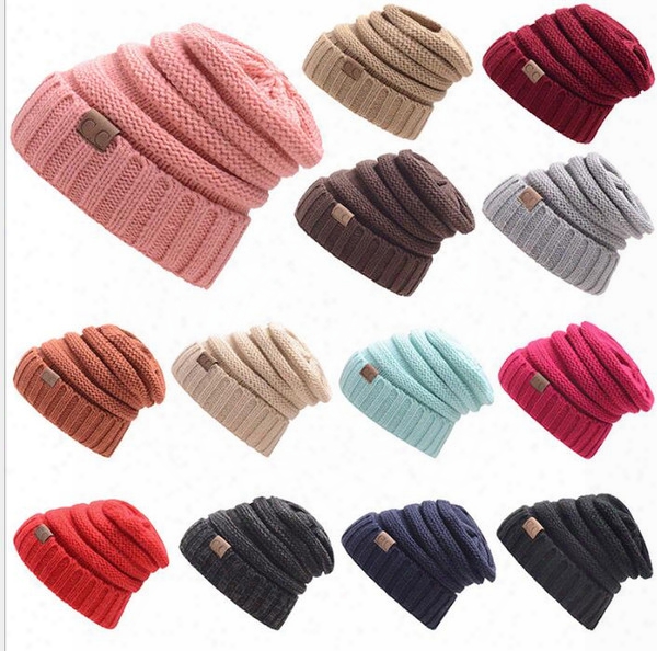 Womens Girls Thick Cap Hat Skully Unisex Slouch Knitted Beanie Adult Knitted Hat Wool Hat Fashion Outdoor Warm Cap Kka2845