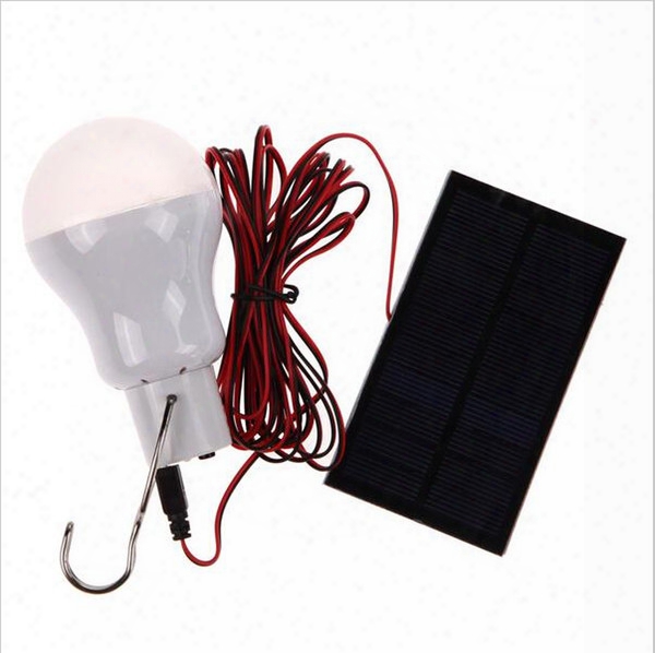 0.8w/5v Portable Solar  Power Led Bulb Lamp Solar Panel Applicable Outdoor Lighting Camp Tent Fishing Lamp Garden Illuminate