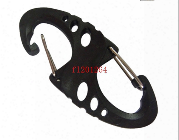 1000pcs/lot Free Shipping Black Plastic S-biner Clip For Paracord Bracelet  Carabiner S Keychain Keyring Bulk Package