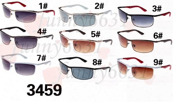 10pcs Summer Outdoor Fashion Metal Sunglasses Brand Designer Glasses Men&&#039;s Metal Frame Sports Driving Sunglasses 9colors A+++ Free Shipping