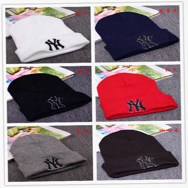 2015 Winter Warm Knitted Hat Ny Letters Embroidered Beanie For Unisex Fashion Outdoor Caps Like Skiing Etc.