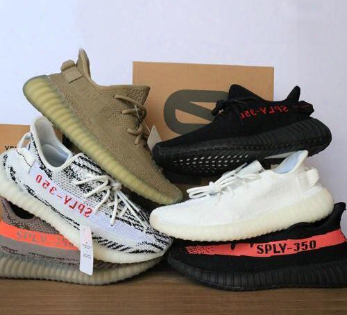 2017 Best Spy 350 V2 V33 Boost Cp9366 Triple White Zebra Uv Light Kanye West Sneakers Men Women Running Shoes Size 5 To 11