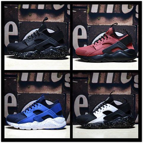 2017 Mens Air Huarache Run Ultra Pk4 Running Shoes Cheap Huarache Sneakers Us Size 7-12 Black Blue White Green