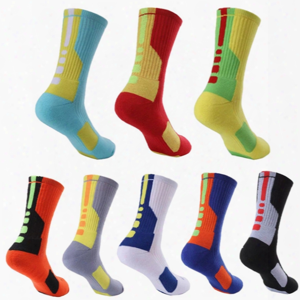 2017 New Multi-color Thickened Towel Bottom Socks Men And Women Elite Outdoor Sports Socks Professional Basketball Socks