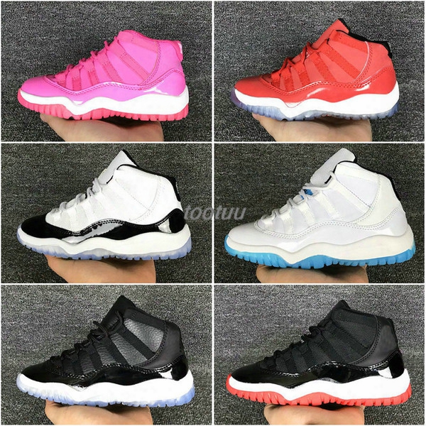 28-35 Kids Retro 11 Youth Basketball Shoes Sneakers 2017 For Boys Girls Kids Black Red White Legend Gamma Blue 72-10 Rettros 11s Xi Us 11c-3y