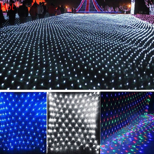 2x2m 144 Led Outdoor Net Lights Christmas Xmas Fairy String Party Holiday Wedding Party Decoration Lights Eu Plug Blue Colorful Hot Sv008166