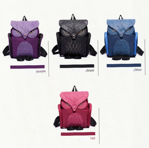 50pcs 2017 New Fashion Backpack Women Nylon The Owl Cartoon School Bags For Teenagers Girls Best Gift Outdoor