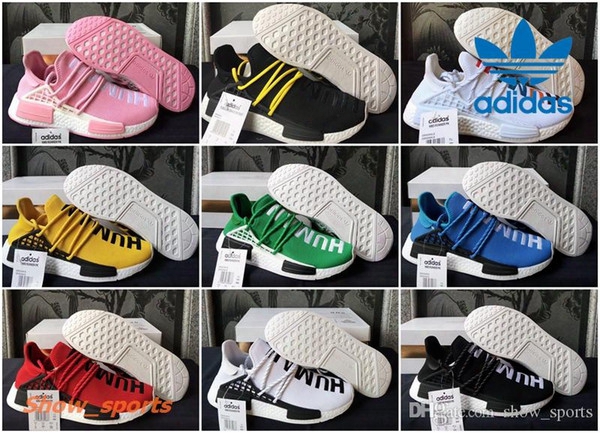 Adidas Nmd Human Race Pharrell Williams Running Shoes, Discount Cheap Nmds Runner Primeknit Human Races Athletic Mens Outdoor Boost Training