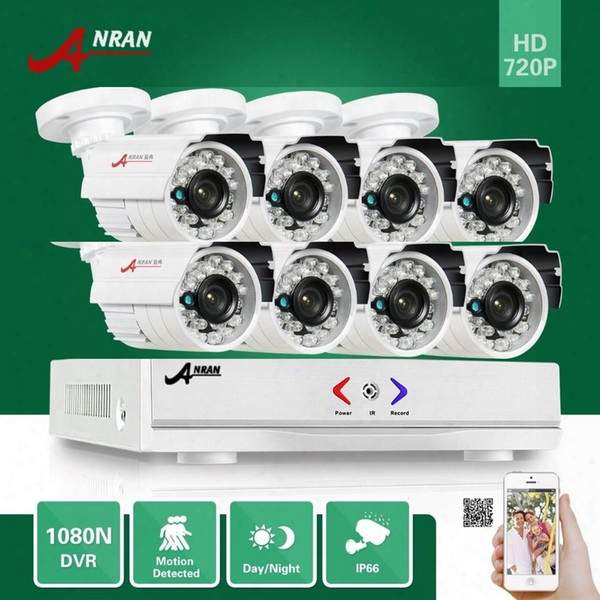 Anran P2p 8ch Hdmi Hd Ahd Dvr Kit 8pcs 1800tvl 720p Waterproof Outdoor 24 Ir Day Night Video Cctv Camera Home Security System