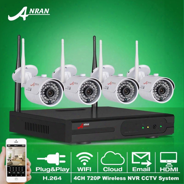 Anran Plug And Play 4ch Cctv System Wireless Nvr Kit P2p 720p Ip Camera Wifi Hd Ir Outdoor Waterproof Security Surveillance System