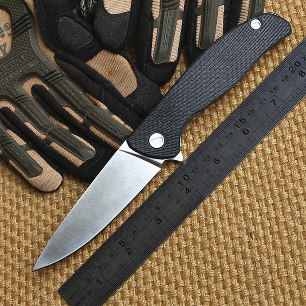 Bear Hati 95 Tactical Flipper Folding Knife D2 Blade Carbon Fiber Titanium Handle Ball Bearing Camping Outdoor Survival Edc Knives Tools