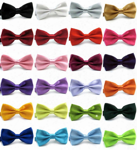 Bow Ties 39 Colors Adjust The Buckle Solid Color Bowkno Occupational Bowtie For Father&#039;s Day Tie Christmas Gift Free Tnt Fedex