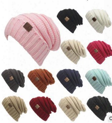 Cc Knitted Hats Cc Trendy Winter Beanie Warm Oversized Chunky Skull Caps Soft Cable Knit Slouchy Crochet Hats Fashion Outdoor Hats