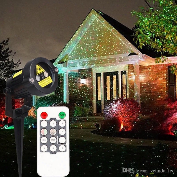 Christmas Laser Garden Lights Decoration Lamp Red And Green Light Auto Strobe Outdoor Waterproof Lawn Light Timer Control Stage Lights