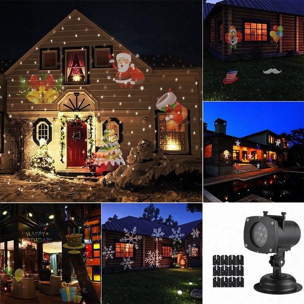 Christmas Projector Light 12 Replacsable Lens 12 Colorful Patterns Halloween Birthday Wedding Outdoor Landscape Laser Lighting Lawn Lamp