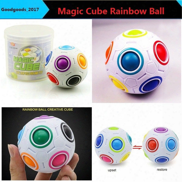 Creative Football Rainbow Ball Magic Cube Speed Fun Spherical Puzzles Kids Educational Learning Toys For Children Adult M0775