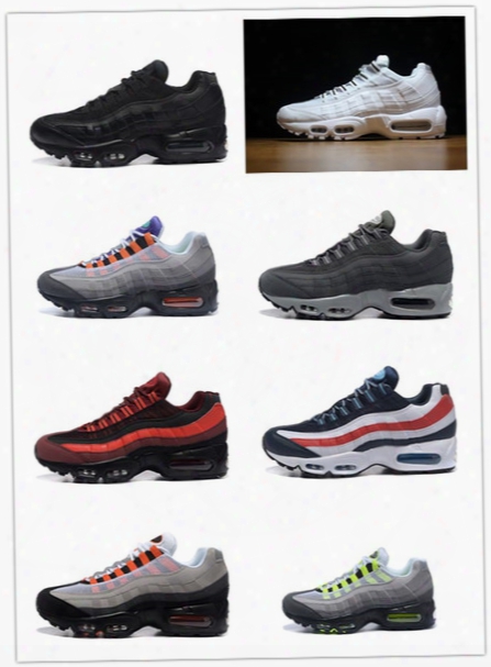 Drop Shipping Hight Quality Mens Air Sports 95 Running Shoes Black Men Best Athletic Walking Tennis Shoes Grey Man Training 36-46 Sneakers