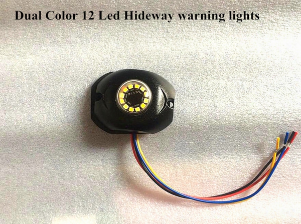 Dual Color 12w Led Car Hideaway Strobe Warning Lights,grill Emergency Light,side Marker Signal Llamp,35flash,waterproof,2pcs/1lot