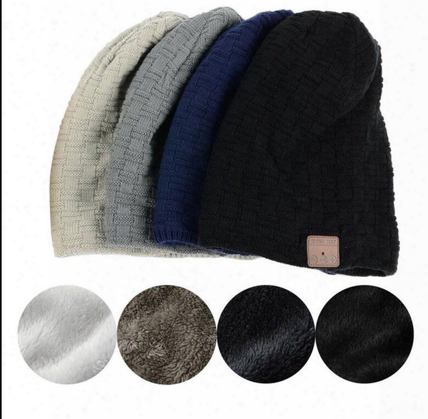 Fashion Beanie Hat Cap Wireless Bluetooth Earphone Smart Headset Speaker Mic Winter Outdoor Sport Stereo Music Hat Kka2843