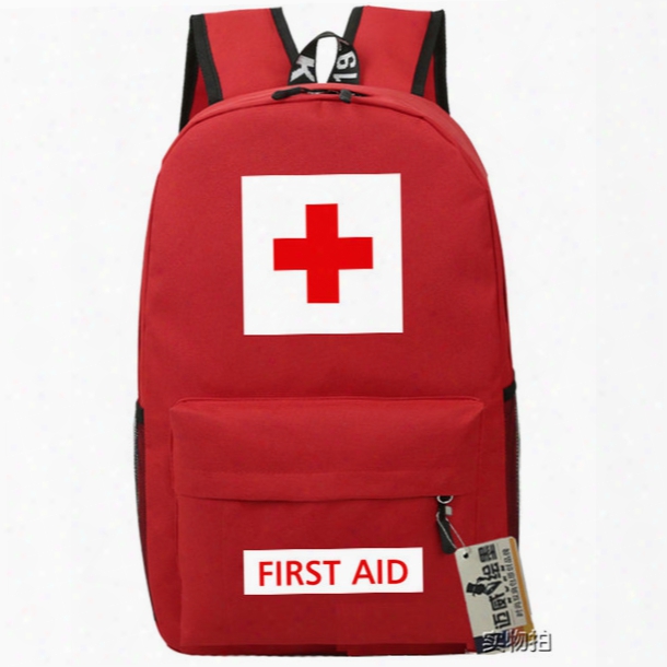 First Aid Backpack Red Cross School Bag Special Daypack Emergency Service Schoolbag Outdoor Rucksack Sport Day Pack