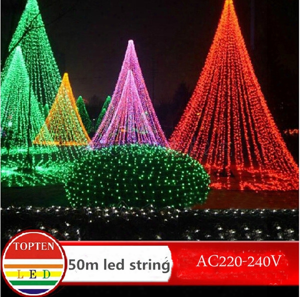 Hi-q Waterproof 300 Led String Light 50m 220v-240v Outdoor Decoration Light For Christmas Party Wedding 8colors Indoor Outdoor Decoration