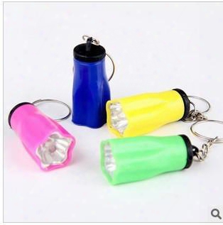 Hiking Camping Outdoor Gear Led Mini Keychain Super Bright Flashlight Torch Flower Shape Key Chain Ring Mixed Colors Free Shipping