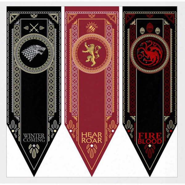 House Stark Banner - Game Of Thrones Wolf Tournament Outdoor Banner Flag 48*150 Cm Custom America Usa Team Soccer College Baseball Flag