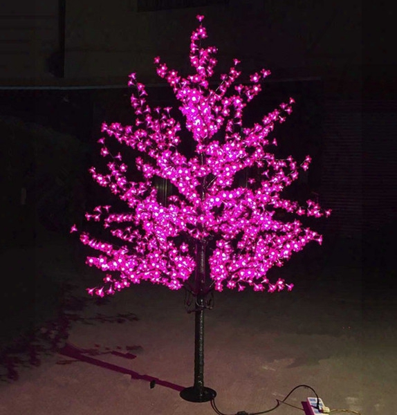 Led Artificial Cherry Blossom Tere Light Christmas Light 1152pcs Led Bulbs 2m Height 110/220vac Rainproof Outdoor Use Free Shipping