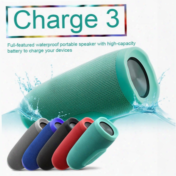 New Charge 3 Bluetooth Speaker Waterproof Portable Speakers Wireless Outdoor Hifi Music Player Support Tf Card Power Bank With Retail Box